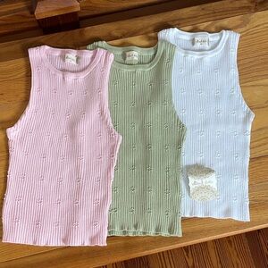 Altar’d State Ribbed Knit Tank Tops Lot of 3 XS Women’s NWT Boho Layering Tees